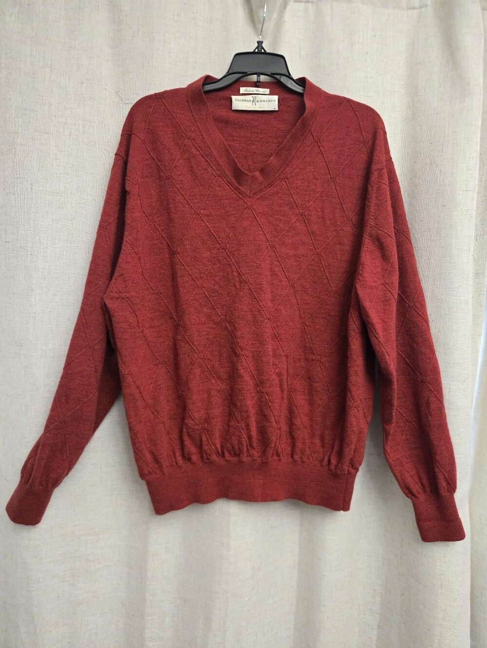 Fairway & Greene Italian Merino Wool V Neck Sweater Large
